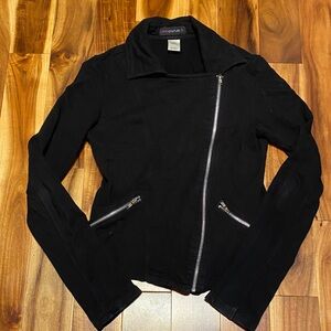 Women's Size Small Black Moto Jacket/Sweatshirt